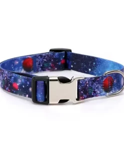 Image of a space patterned collar on a white background